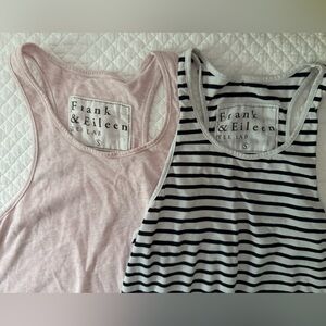 Frank & Eileen Tee Lab Cotton Tanks (bundle) in Navy/White Stripe and Pink SZ S